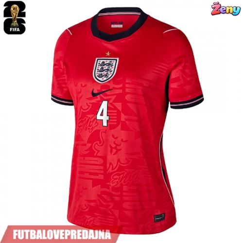 Lacne Ženy Futbalové dres Anglicko Declan Rice #4 MS 2026 Krátky Rukáv - Preč